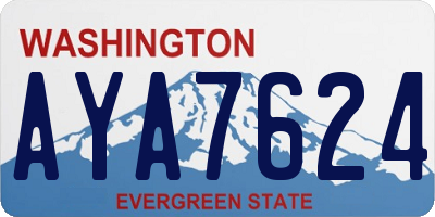 WA license plate AYA7624