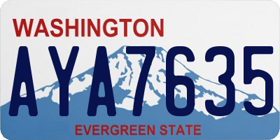 WA license plate AYA7635