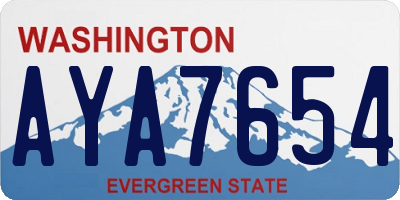 WA license plate AYA7654