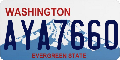 WA license plate AYA7660