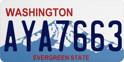 WA license plate AYA7663