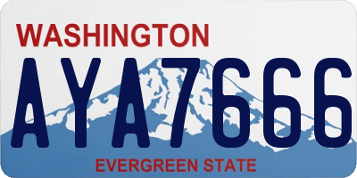 WA license plate AYA7666