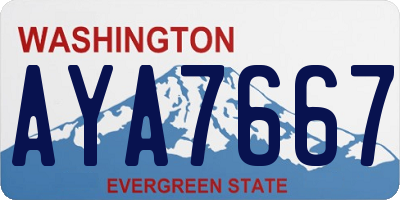 WA license plate AYA7667