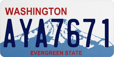 WA license plate AYA7671