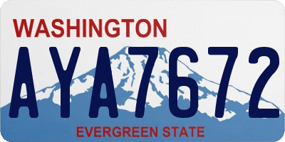 WA license plate AYA7672