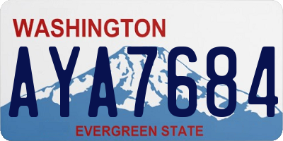 WA license plate AYA7684