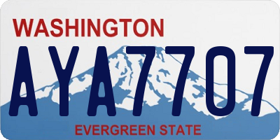 WA license plate AYA7707