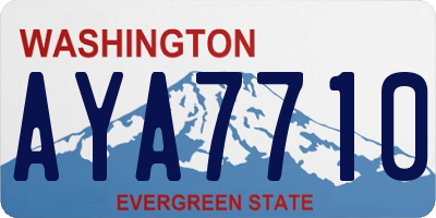 WA license plate AYA7710