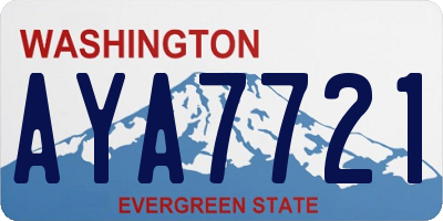 WA license plate AYA7721
