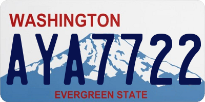 WA license plate AYA7722