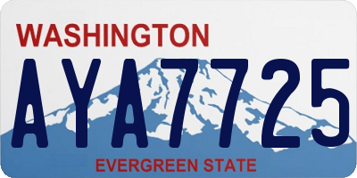 WA license plate AYA7725