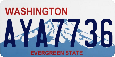 WA license plate AYA7736