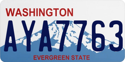 WA license plate AYA7763