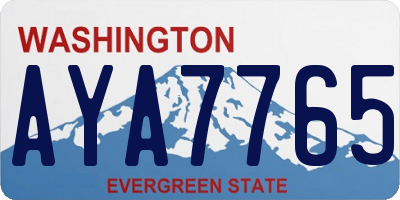 WA license plate AYA7765