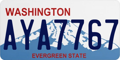 WA license plate AYA7767