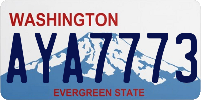 WA license plate AYA7773
