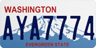 WA license plate AYA7774