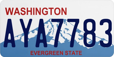 WA license plate AYA7783