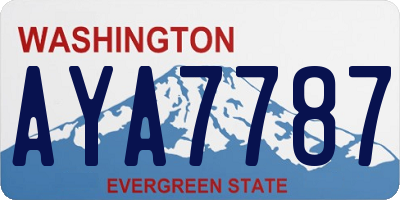 WA license plate AYA7787