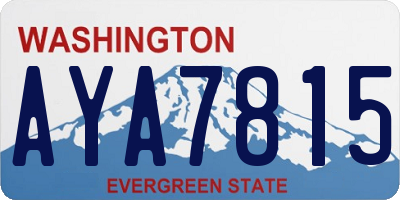 WA license plate AYA7815