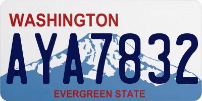 WA license plate AYA7832