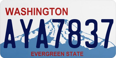 WA license plate AYA7837