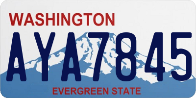 WA license plate AYA7845