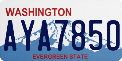WA license plate AYA7850