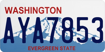 WA license plate AYA7853