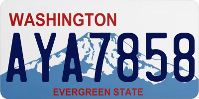 WA license plate AYA7858