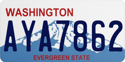 WA license plate AYA7862