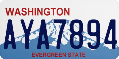WA license plate AYA7894