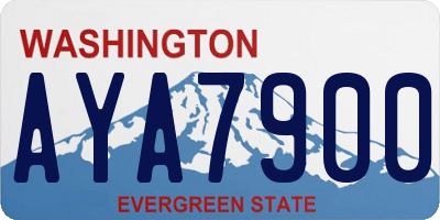 WA license plate AYA7900
