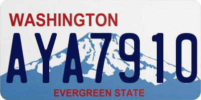 WA license plate AYA7910