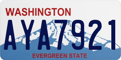 WA license plate AYA7921
