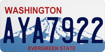 WA license plate AYA7922