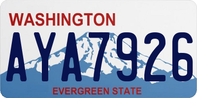 WA license plate AYA7926