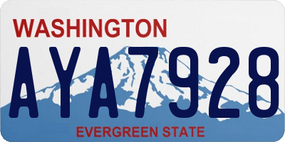 WA license plate AYA7928
