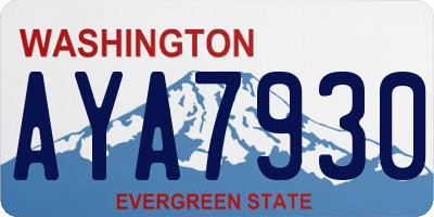 WA license plate AYA7930