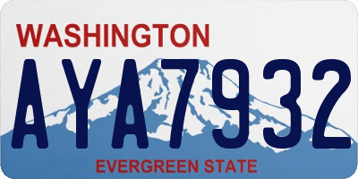 WA license plate AYA7932