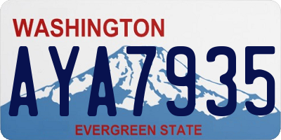 WA license plate AYA7935