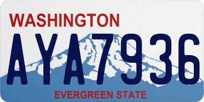 WA license plate AYA7936