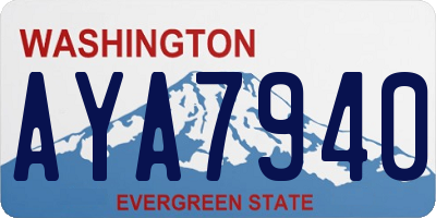 WA license plate AYA7940