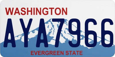 WA license plate AYA7966