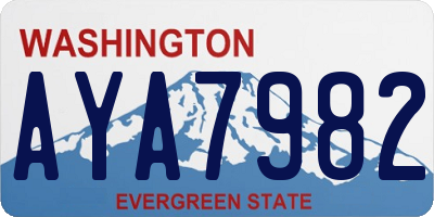 WA license plate AYA7982