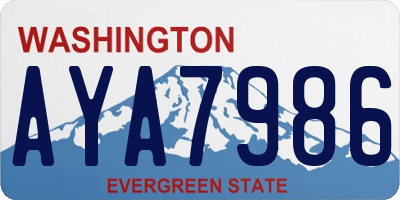 WA license plate AYA7986