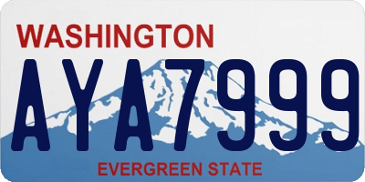 WA license plate AYA7999