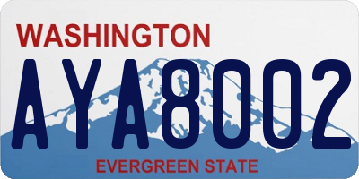 WA license plate AYA8002