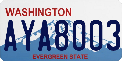 WA license plate AYA8003