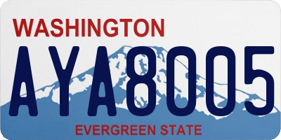 WA license plate AYA8005